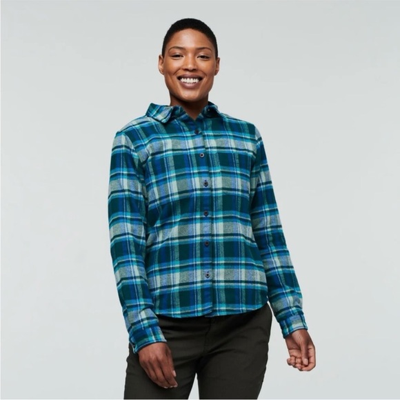 cotopaxi Tops - Cotopaxi Mero Flannel Shirt Womens Blue Plaid Organic Cotton Heavyweight